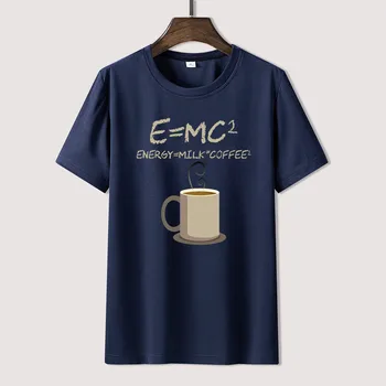 E=mc2 Energijos Pienas, Kava Formulė Vasaros Spausdinti Marškinėliai Drabužių Populiarus Marškinėliai Medvilnės Tees Nuostabi Trumpas Rankovės Unikalus Unisex Viršūnės