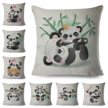 Animacinių filmų Kinijos Panda Pagalvėlė Padengti Dekoro Mielas Gyvūnų Spausdinti Pagalvės užvalkalą Poliesteris Užvalkalas Vaikų Kambaryje Sofa-lova, Namų, Automobilių