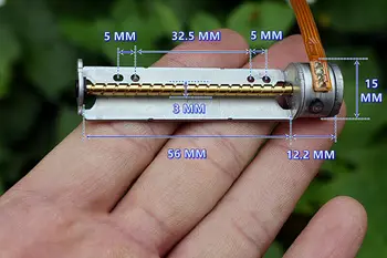 Micro 15mm 2-etapas 4-wire Stepper Motorinių Mini 56mm Ilgai Linijinis Varžtas Veleno Žingsninis Variklis su Lanksčia Plokščio Kabelio, 