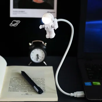 Lankstus USB Astronautas LED Staliniai Šviestuvai Naktį Šviesos DC 5V Lemputė Kompiuteris, Nešiojamas KOMPIUTERIS Notebook Skaityti Lentelė Namų Dekoro