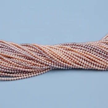 Aukštos kokybės 4-5mm AAA natūralus rožinis purpurinis perlai apvalūs karoliukai kryptis didmeninė papuošalai