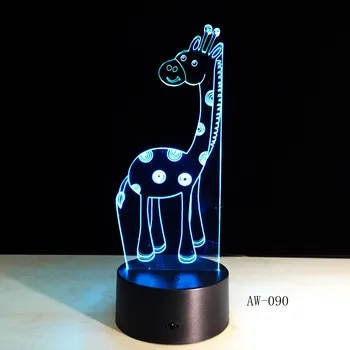Retro Gyvūnų Apdailos Elnių 3D USB LED Lempa, Briedžių, Elnių Spalvų Keitimas Romantiška Dovana Stalas RGB Naktį Lemputės AW-090