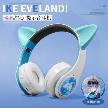 Anime Luxiem Vtuber Ike Eveland Cosplay Mados Nešiojamų Sulenkite Rankų Įrangą Belaidžiu Kačių Ausys 