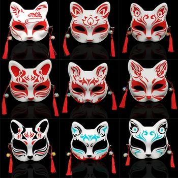 Anime Fox Mask Maskuotis Festivalis Cosplay Kostiumų Prop Japonų Stiliaus Pusę Veido Kaukės Šalies Rave Festivalių Priedai