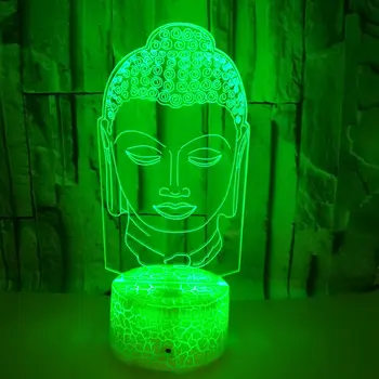 Spalvinga Buda 3D Stalo Lempa Jutiklinis Nuotolinio Naktį Led Lempos Namų Puošybai Vaikai Kalėdos Gimtadienio Dovana