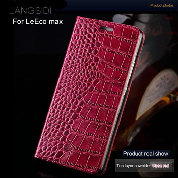 Prabangos prekės telefono dėklas natūralios odos krokodilas Plokščias tekstūros telefoną atveju LeEco max rankų darbo telefono dėklas