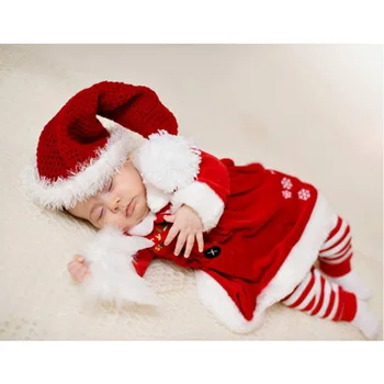 Vaikų Mergaičių Santa Claus Cosplay Kostiumai Helovinas, Kalėdos, Naujieji Metai Custumes 3 Gabalus Kalėdų Kostiumai Kūdikių