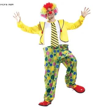 Juokinga Vyrų Helovinas cirko klounas Kostiumas Joker Ērmots Jumpsuits Cosplay Karnavalas Puras paradas, naktiniame klube Bar Vaidmuo šalis suknelė