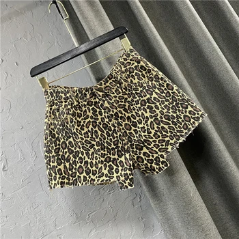 Leopardas Spausdinti Džinsinio Šortai Moterims Karšto Pants 2021 Naujas Vasaros Asmeninį Slim Pločio Kojų - Line Trumpas Femme Ropa Mujer