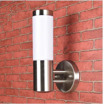 Paprastas modernus Nerūdijančio Plieno Lauko vandeniui E27 5W Baltas LED Sienos Lempos