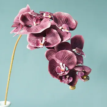 3Pcs Vieną Filialą, 10 Galvų Didelis Phalaenopsis Dirbtinių Gėlių Apdaila, Vazos, Namų Aksesuarai Vestuvių Netikrą Gėlė Orchidėja