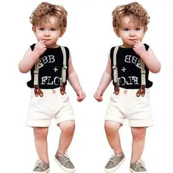Džentelmenas Mažmeninės mažiems vaikams laisvalaikio vasaros berniukai drabužių rinkinius, marškiniai + džinsai 2vnt berniukų kostiumai vaikų kostiumas Nemokamas Pristatymas