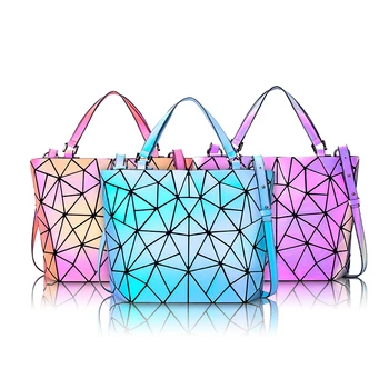 Šviesos bao maišelį Atspindintis geometrinis krepšiai moterų 2020 m. Dygsniuotas Pečių Krepšiai, nustatyti Lankstymo Entire moterų Rankinės bolsa feminina