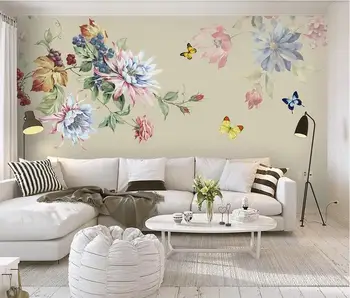 XUE SU Custom sienų tapetai modernus minimalistinio rankomis dažyti aliejus, tapyba gėlių Europos fone, sienų apdaila dažymas