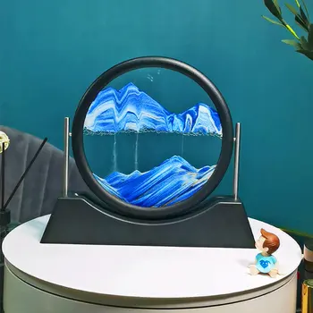 Judančios Smėlio paveiksl Turas Stiklo 3D Giliai Jūros smėlio laikrodis Judesio Ekrane Teka Smėlio Tapyba Smėlio Rėmas Namų Kambario Dekoro