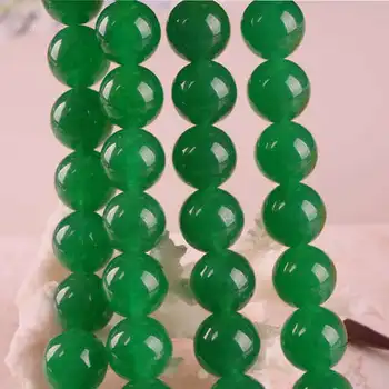 Žalia Chalcedony Karoliukai 10mm pusbrangių Akmenų 15inch pusfabrikačių, Karoliai Priedų Dalys, bižuterijos Priėmimo Dizainas