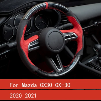 Automobilių Odinis Vairas Padengti Automobilio Modifikuotų Interjero Apsauginis Dangtelis Mazda CX30 CX-30 2020 2021 Automobilių Reikmenys