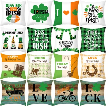St. Patrick ' s Day Pagalvėlė Padengti Žalia Pagalvė Padengti Nacionalinę Dieną, Keturių lapų Dobilų Užvalkalas Buffalo Patikrinti, Sodybos, Namų Dekoro