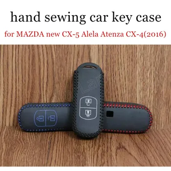 Tik Raudona labai geros kokybės, Originali kokybės odos automobilio raktas padengti Vertus siuvimo PASIDARYK pats tinka MAZDA naujas CX5 Alela Atenza CX4(2016 m.)
