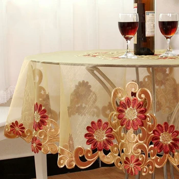 Europos stiliaus gėlių staltiesės, siuvinėta staltiesė vestuves tortas aikštėje stalo dangtis derliaus 85x85cm